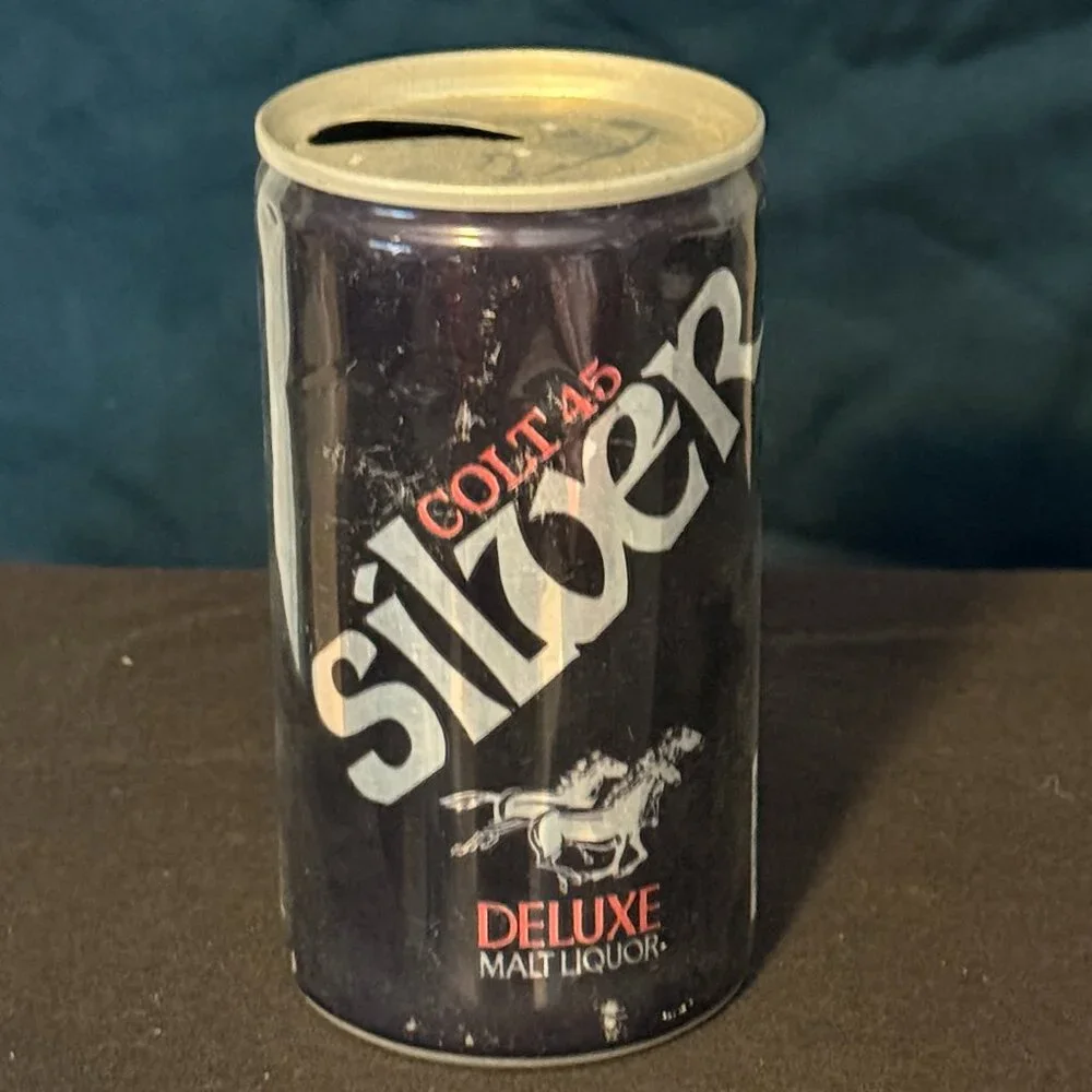 Colt 45 Silver Deluxe Malt Liquor vintage beer can